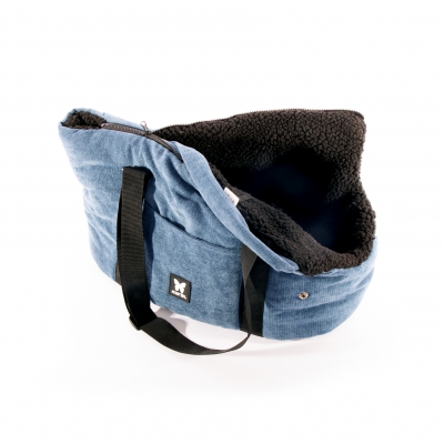 Sac de transport couchette bleu pour chien - Elégante