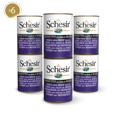 Schésir 6x140g Thon filet de boeuf Chat en gelée 