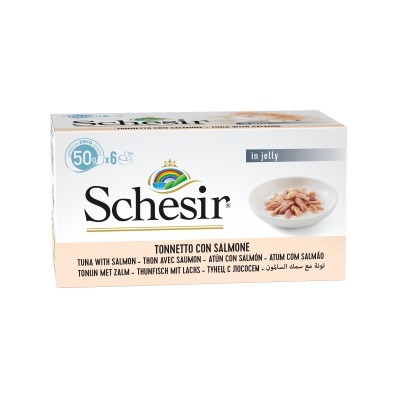 Schésir 6x50g Thon saumon Chat en gelée 