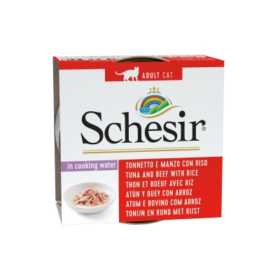 Schésir 85g Thon et boeuf riz  Chat au naturel avec riz