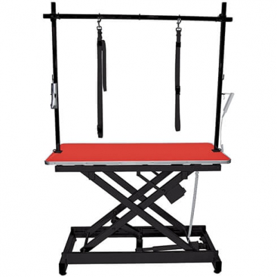 Table électrique Vivog - châssis hyper stable croisé - plateau bois - TA200B - rouge