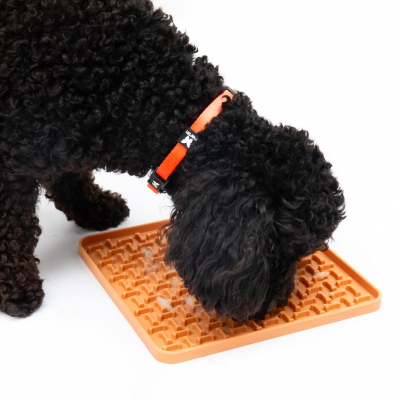 Tapis de léchage "carré" silicone pour chien et chat - jaune 6