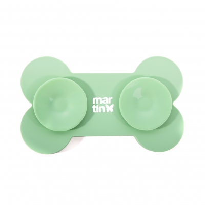 Tapis de léchage "os" silicone pour chien - vert 1