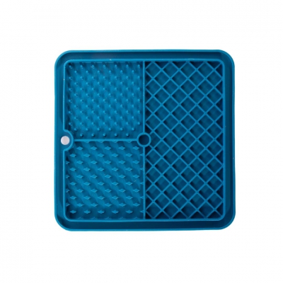 Tapis de léchage "trio" silicone pour chien et chat - bleu