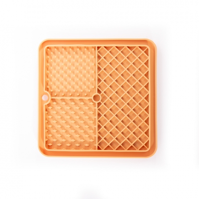 Tapis de léchage "trio" silicone pour chien et chat - jaune