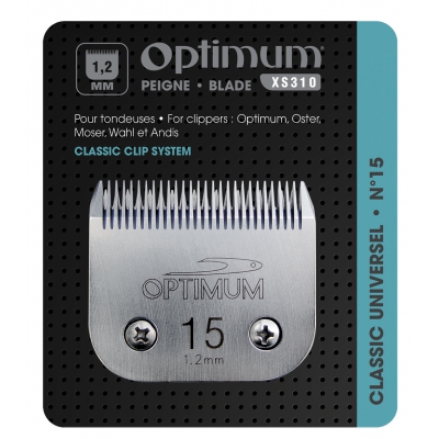 Tête de coupe tondeuse - système Clip - Optimum classic universel - N° 15 - 1,2mm