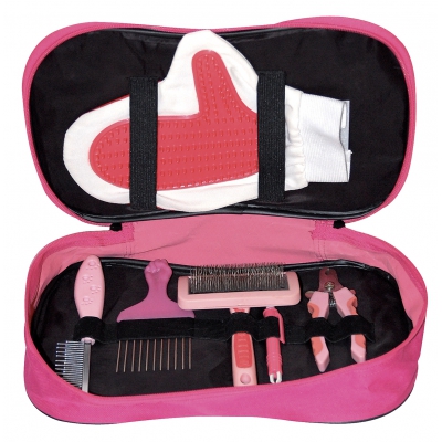 Trousse de toilettage Pink Lilly avec accessoires