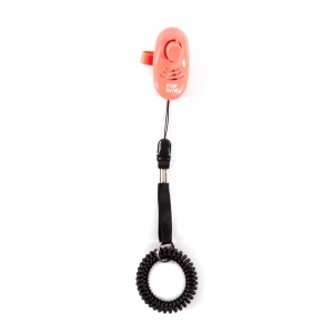 Accessoire pour le dressage de chien : Clicker poignée rose