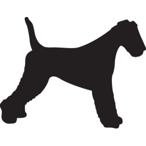 Autocollant Sticker corps de chien Airedale Terrier