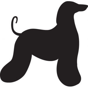 Autocollant Sticker corps de chien Lévrier Afghan