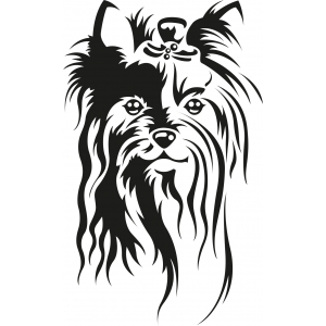 Autocollant Sticker tête de chien Yorkshire