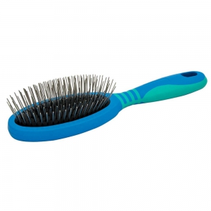 Brosse simple pour chien et chat - picots métal bouts arrondis - Vivog