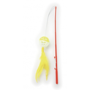 Canne à pêche chat balle+plume tige 30cm