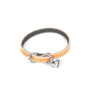 Collier chat cuir naturel 