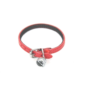 Collier chat cuir rouge 