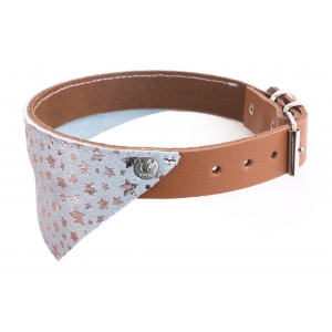 Cognac Bandana Blue Leather Necklace - Miami