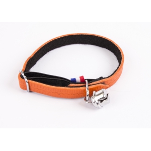 Collier cuir Farandole Chat - Orange