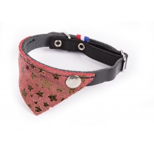 Miami Cat leather collar - Red Black