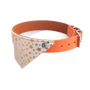 Orange Bandana Gold Leather Necklace - Miami