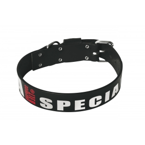 Black Leather dog collar - Special O.A