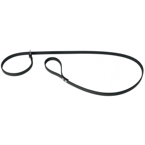 Collar & Leash Black leather - 2 in 1 rounded edges