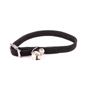 Cat collar - nylon elastic black - 1 x 30 cm 