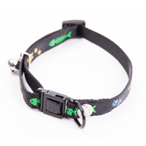 Collar for cat - Fish & Star - black