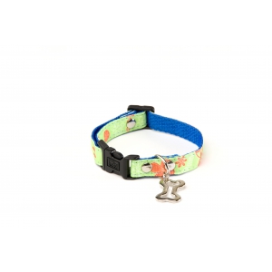Dog collar - Floralies green