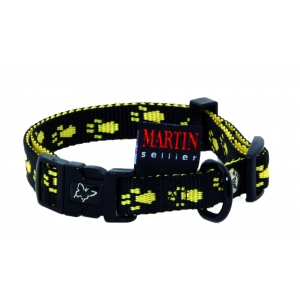 Black yellow dog Collar - original paw