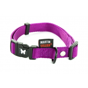 Collier pour chien nylon mauve