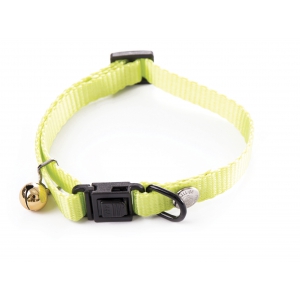 Plain nylon adjustable collar for cat - Lemon Green