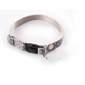 Collier réglable pour chat - Pois - gris