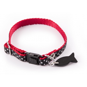 Collier réglable pour chat - Pois - noir