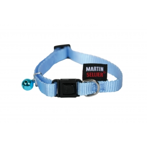 Adjustable Cat Collar - Plain Fabric - blue