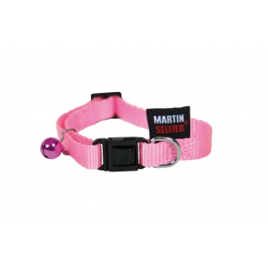 Adjustable Cat Collar - Plain Fabric - pink