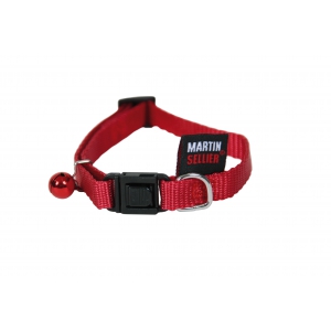 Adjustable Cat Collar - Plain Fabric - red