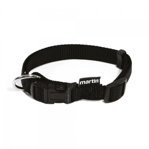 Adjustable dog collar black nylon