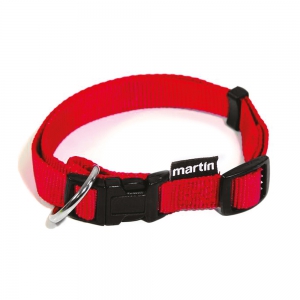 Adjustable dog collar red nylon