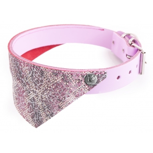 Collier Rose Bandana en cuir fantaisie - Malibu - L.25 x l.1,2 x 16-22 cm