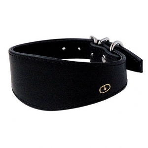Imitation black lambskin whippet collar