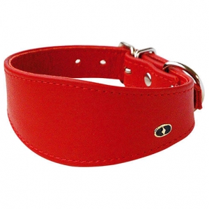 Imitation red lambskin whippet collar