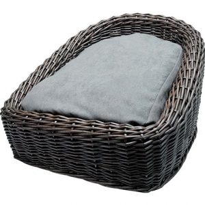 Corbeille fauteuil en osier pour chien