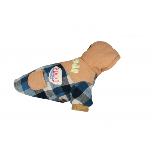 Doudoune pour chien - Patchwork bleu