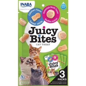 JUICY BITES Crunchy Cat Treats - Homemade Broth & Cuttlefish x12