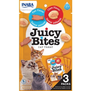 JUICY BITES Crunchy Cat Treats - Fish & Clam x6