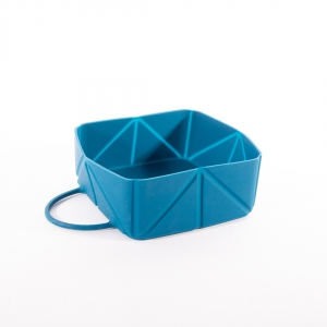 Gamelle pliable silicone pour chien et chat - bleu