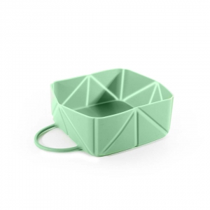 Gamelle pliable silicone pour chien et chat - vert