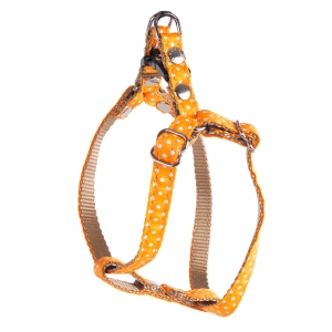 Dog harness - nylon orange peas