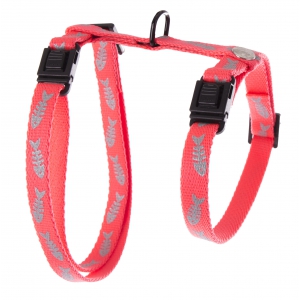 Harnness for cat - Fluo Fish - pink