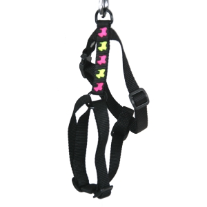 Dog harness - black dog motifs